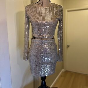 Glamorous Gold Sequin Mini Skirt for Night Out